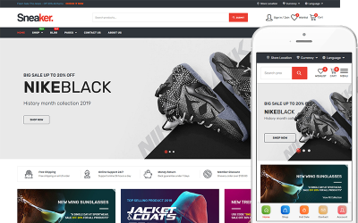 Sneaker - Tema för skor, Sneakerbutiker WooCommerce-tema