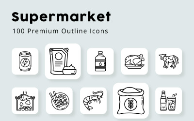Supermarket jedinečný obrys ikony