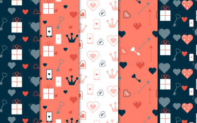 Ändlös kärlek element mönster set vektor