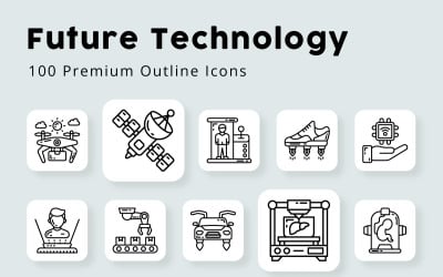 Budoucí technologie osnovy ikony