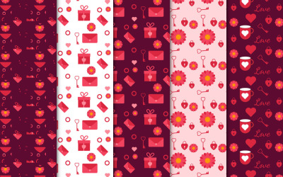 Collection de motifs de fond Saint-Valentin