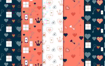 Eindeloze liefde element patroon set vector