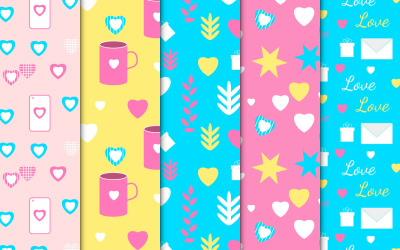 Girly sevgililer günü desen paketi vektörü