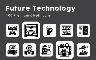 Iconos de glifos de tecnología futura