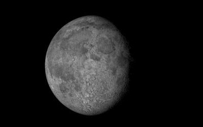 Luna 3D modelada en 3D max y disponible en Cinema 4D