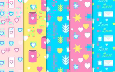 Vector de paquete de patrón de san valentín femenino