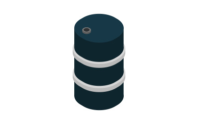 Vector isometric oil barrel on white background