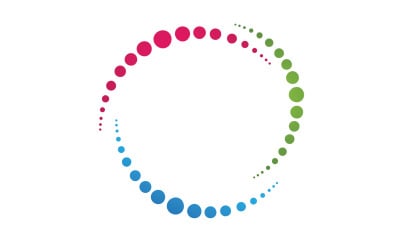 Logo demi-teinte cercle points vector illustration v4