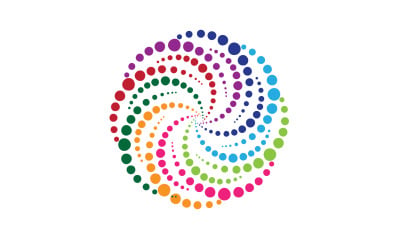 Logo demi-teinte cercle points vector illustration v7