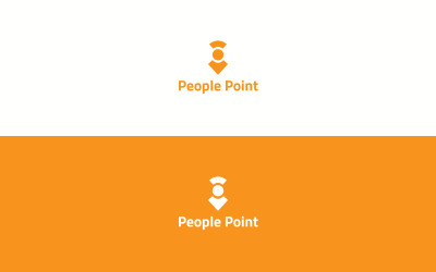 Människor pekar logotyp designmall
