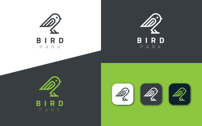 Modello di progettazione del logo del parco degli uccelli