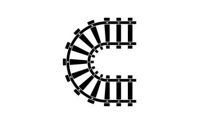 Bahngleise Vektor-Logo-Design v7