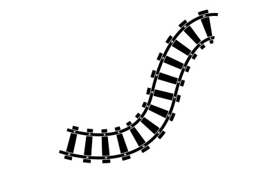 Binari del treno vector logo design v5