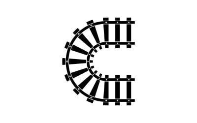 Binari del treno vector logo design v7