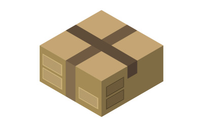 Colored isometric box on a white background