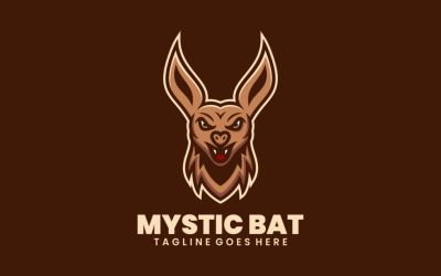 Mystisches Fledermaus-Maskottchen-Cartoon-Logo