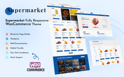 Супермаркет - Многоцелевой шаблон Wordpress Elementor