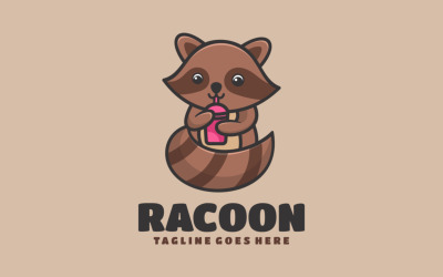 Rakun Maskot Çizgi Film Logosu 2