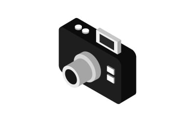 Cámara de fotos isométrica en vector sobre fondo