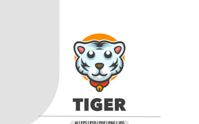 Cute tiger head mascot logo