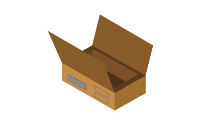 Izometryczne pudełko w wektorze z kolorem i zilustrowane na białym tle
