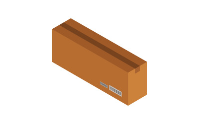 Isometric box with color on white background