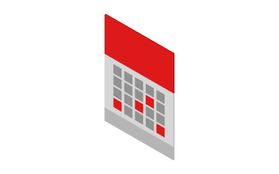 Isometrisk kalender på en vit bakgrund