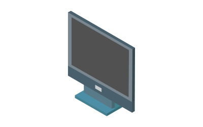 Computadora isométrica en vector sobre fondo blanco