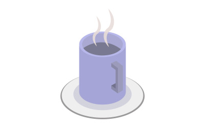 Isometrisk kaffekopp illustrerad i vektor en på vit bakgrund