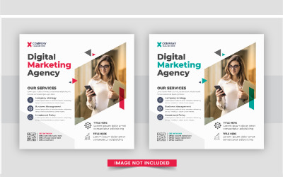 Ensemble de mise en page de conception de poste de marketing numérique créatif