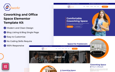Coworkr - Coworking and Office Space Business Elementor Template Kit