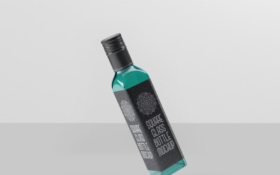 Glasflasche – Modell einer quadratischen Glasflasche 6