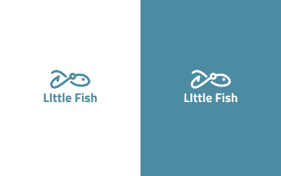 Kleine Fisch-Logo-Design-Vorlage