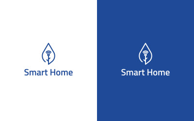 Modèle de conception de logo de maison intelligente