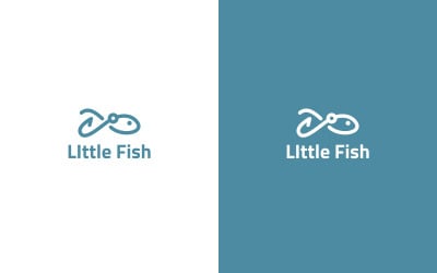 Modello di progettazione di logo di pesce piccolo