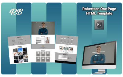 Robertson - Kişisel Tek Sayfa Portföyü HTML5 Şablonu