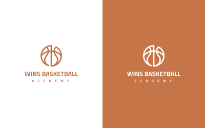 Шаблон логотипа Wins Basketball Academy