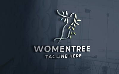 Шаблон логотипа Women Tree Pro