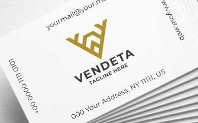 Шаблон логотипу Vendeta Letter V Pro