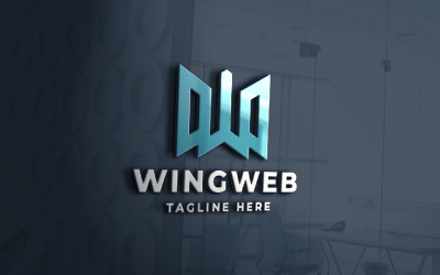 Wing Web Letter W Pro-logo sjabloon