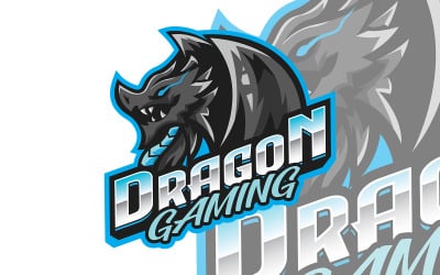 Diseño de plantilla de logotipo de mascota dragón