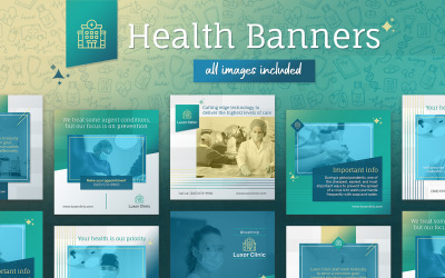 Egészségügyi banner sablonok az Instagram és a Facebook számára