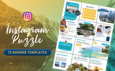Instagram-rejtvény – Utazási és nyaralási zászlósablonok