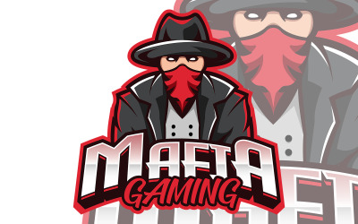 Mafia maskot logotyp mall