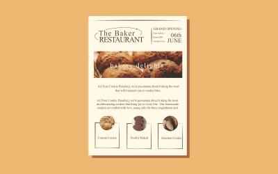 Bäcker-Restaurant-Flyer-Vorlage