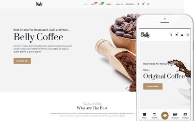 Belly - Tema för kaffe &amp;amp; dryck Store WooCommerce-tema