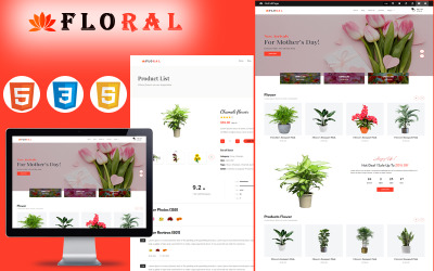 Blommor - Blomsteraffär E-handel HTML5-mall