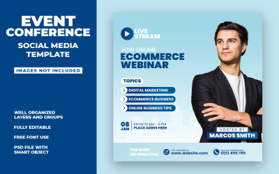 Event &amp;amp; Conference - Social Media Template PSD