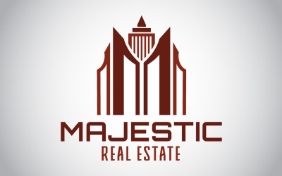 Modèle de logo immobilier majestueux