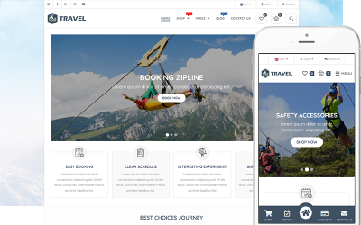 Podróże - Rezerwacja wycieczek turystycznych i akcesoria Sklep Motyw WooCommerce